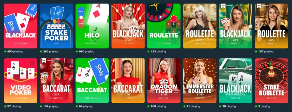 Stake Casino Table Games Online