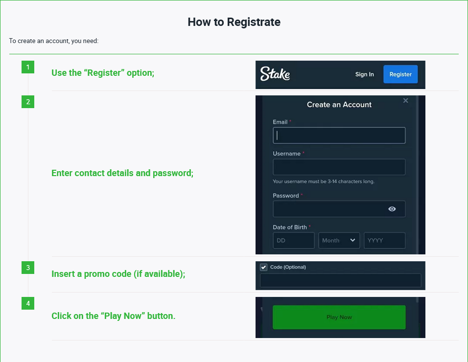 Mobile App Registration STAKE CASINO
